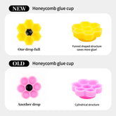 XIUSUZAKI 100 Pieces Flower Shape Glue Cup Eyelash Extension Glue Holder Pallet Grafting False Lash for Girls